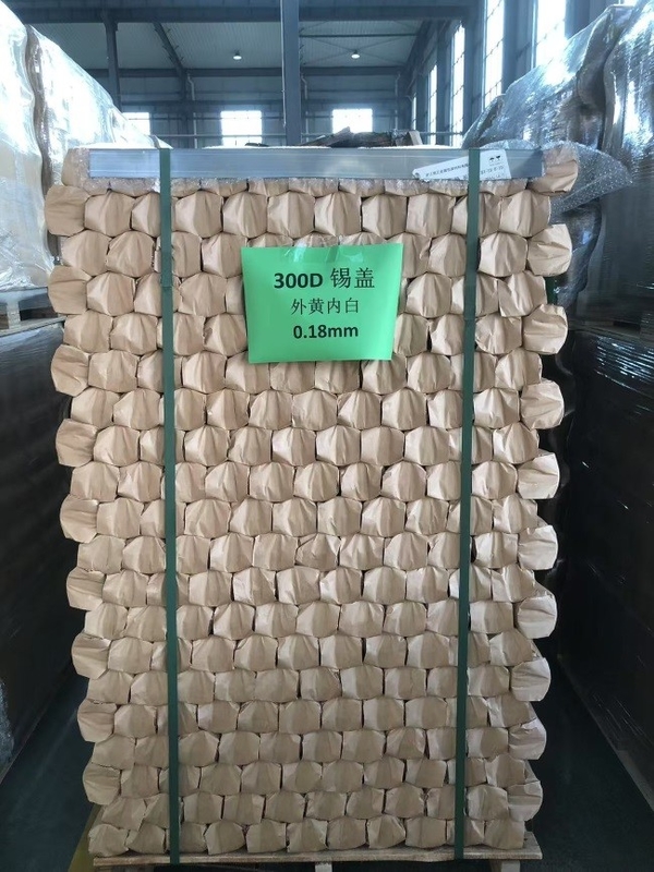 300# 73mm Diamètre 0,18mm enduit en étain de qualité alimentaire Ronde couvercle pour boîtes de légumes