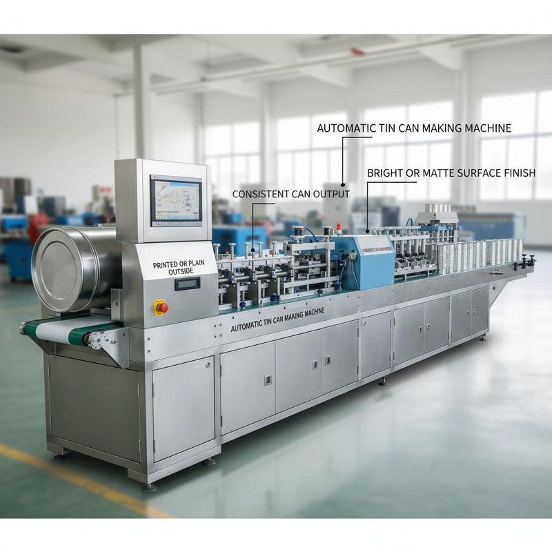 Printed Or Plain Outside Automatic Tin Can Making Machine featuring Bright Or Matte Surfacefinish for Consistent Can Output