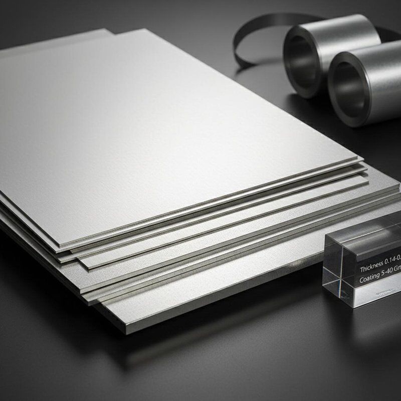Épaisseur 0,14 mm à 0,50 mm Tôles d'acier étamées fournissant un poids de revêtement d'étain de 5 à 40 g/m² pour une protection de surface améliorée