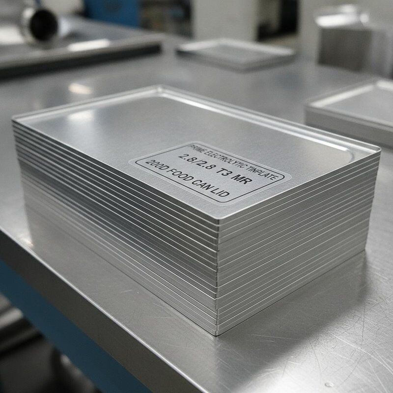 2.8/2.8 Plaque d'étain électrolytique primaire MR type T3 Température pour 200D Couvercle de boîte alimentaire Estampage 0,18 mm-0,25 mm Épaisseur